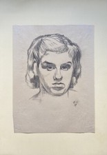 Mateo Cristiani 1890 - 1962 Disegno Persona Ritratto Donna Ragazza Testa