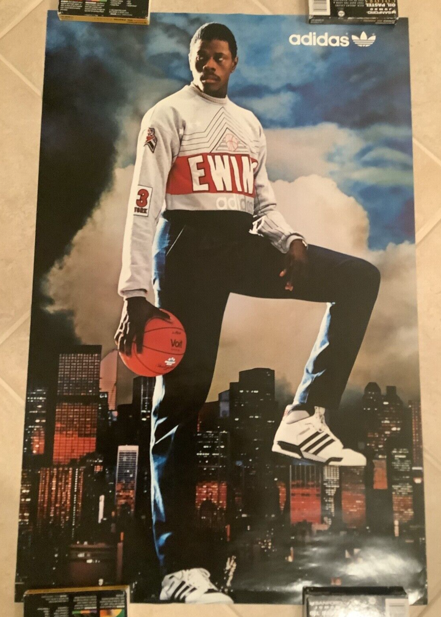 Original 1986 Patrick Ewing Adidas Poster New York Knicks NOS 22 X