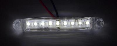 10X 12/24V 2 LED Weiß Seite Marker Lampe Abnehmbar Chrom Blende Lkw