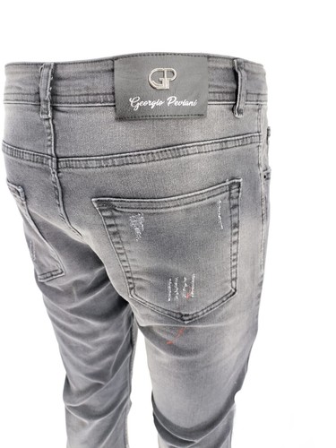 Mens Jeans Patchwork Paint Splatter Distressed Ripped Denim Men Casual Jeans - Picture 11 of 11