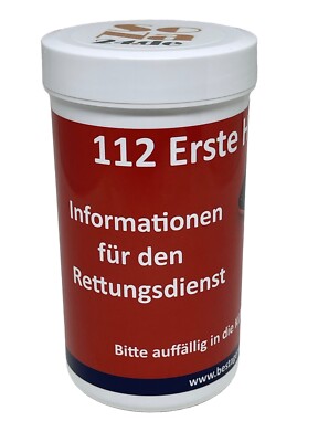 1 x Notfalldose+Infoblatt+Aufkleber  SoNa24-SOS-Info Medikamente Pflege Hilfeset