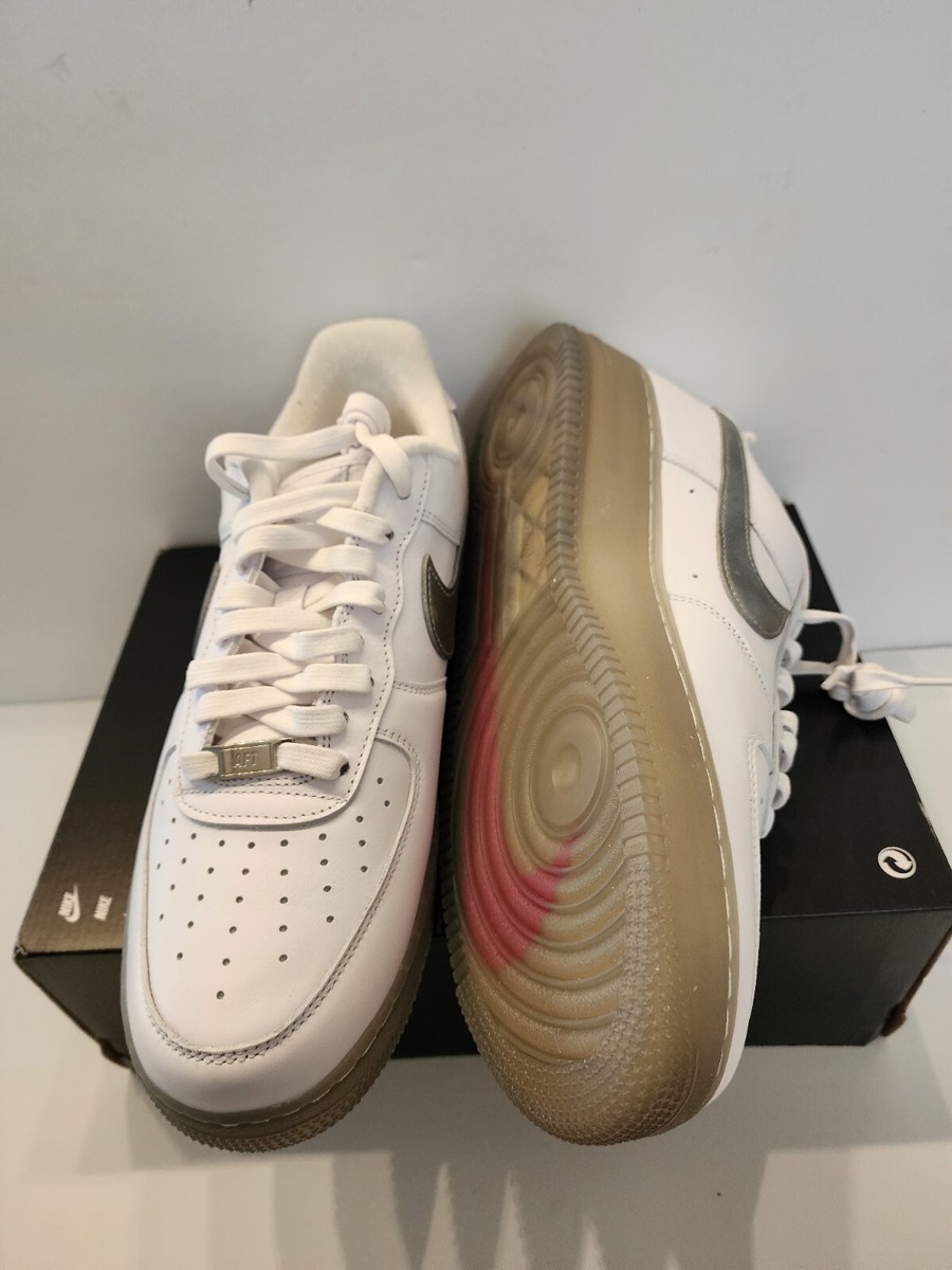 Nike Air Force 1 '07 Low Premium Sz 10.5 White Metallic