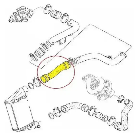 Turbo Hose Charge Air Hose For VW PASSAT 1.9 TDI 74 KW / 101 HP 3B0145834R