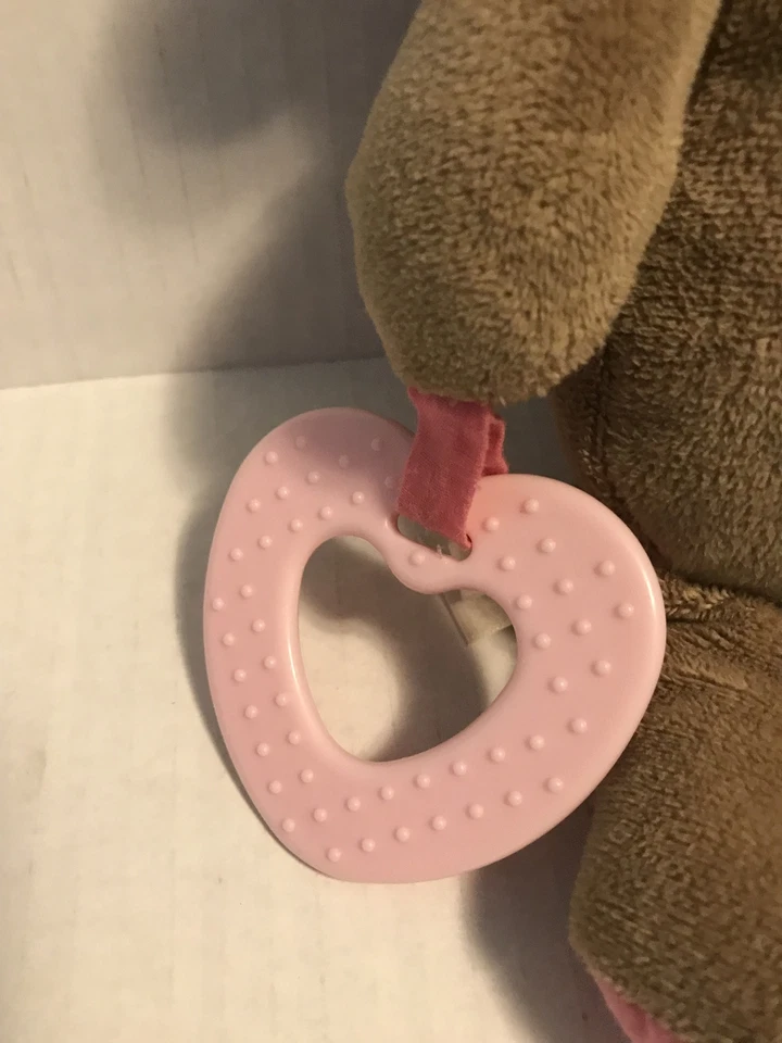 Mordedor arrugado sonajero Child Of Mine Carters mono marrón felpa puntos rosas 10" Foto 2 de 4