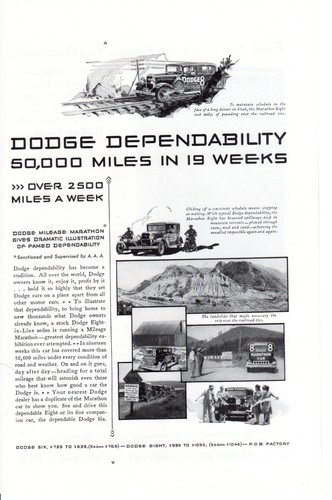 Anuncio de coche estampado vintage Dodge Confiability Marathon 8 deslizamiento de tierra anuncio de 1930 - Imagen 2 de 3