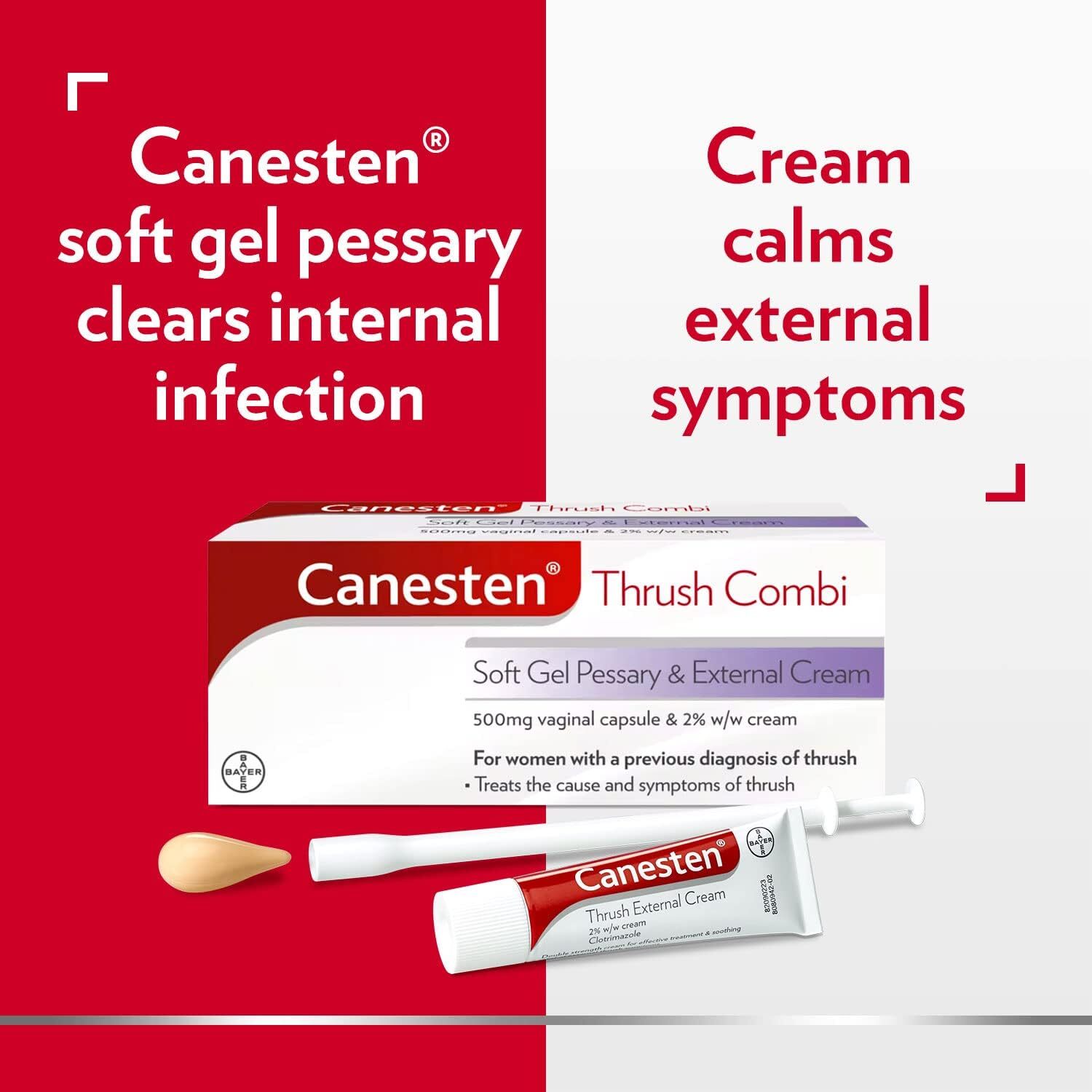 Canesten Thrush Combi Soft Gel Pessary & External Cream for Thrush