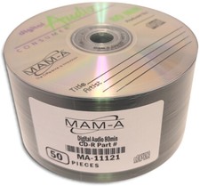 50-Pak MAM-A Mitsui DIGITAL-AUDIO CDR-DA Logo-top 80-Min CD-R's, 11121