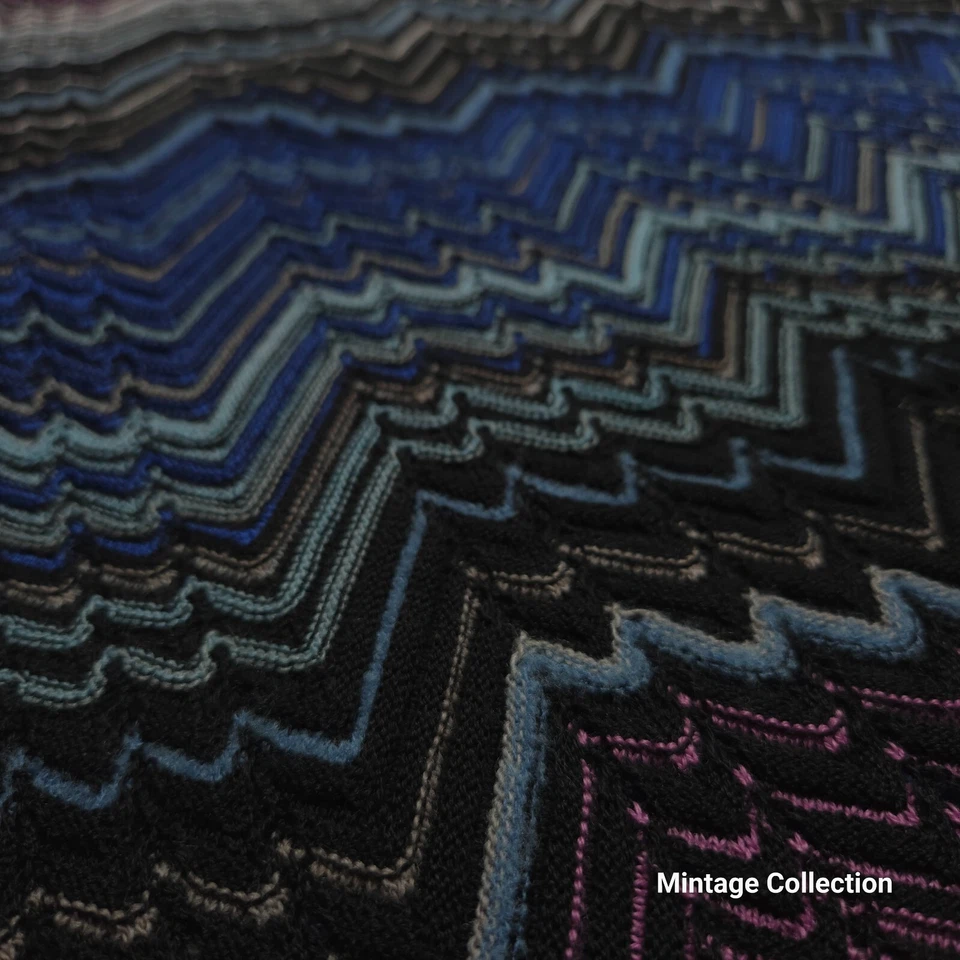 Missoni Mujer 20" x 26" Multicolor Tejido Lana Onda Chal Poncho Warp Bufanda Foto 4 de 4