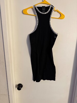 Women NWOT ''iet frans'' blk/white sleeveless ribbed stretchy dress. Size Med