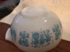 Vintage Pyrex Amish Butterprint Cinderella Mixing Bowl Turquoise 441 443