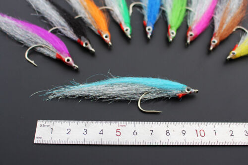 10 Stück 1/0 Holo Silver Lachs Forelle Wolfsbarsch Steelhead Elritze Fliegenfischen Fliegen - Bild 3 von 5