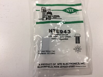(9) NTE943 Integrated Circuit Low Power Low Offset Dual Voltage Comparator-9/Lot