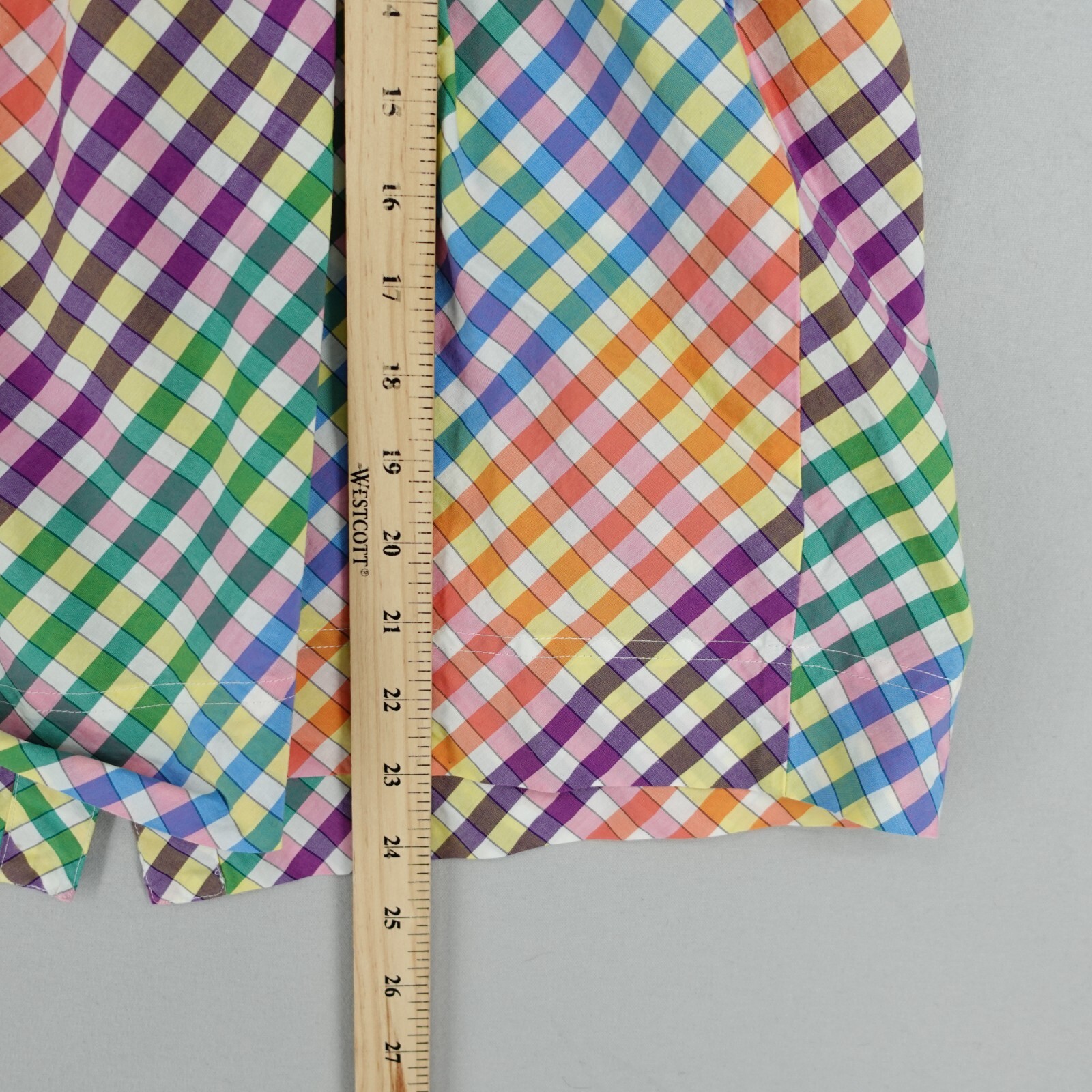 J Crew Button Front Gingham Rainbow Multi Tank Si… - image 5