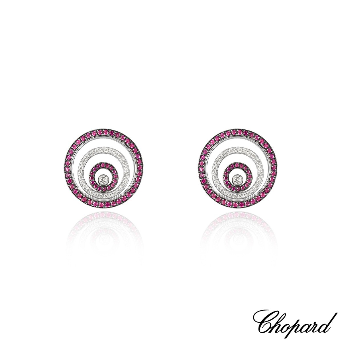 Chopard  Ruby & Diamond Happy Spirit Earrings 84/5425-1002 RRP: £24,500 image 2