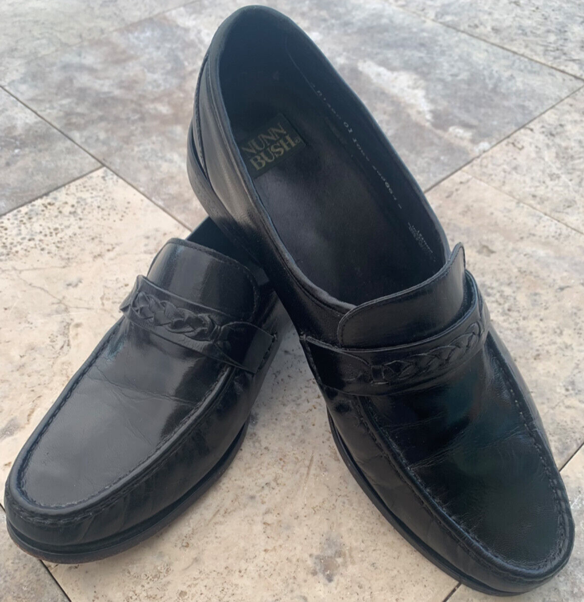 Nunn Bush Black Leather Slip-On Loafers Size 10 1/2 W | eBay display picture 3