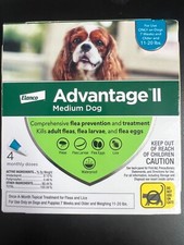 Advantage II for Dogs 11-20 lbs Teal 4pk-4 Month Supply USA EPA Approved 2673