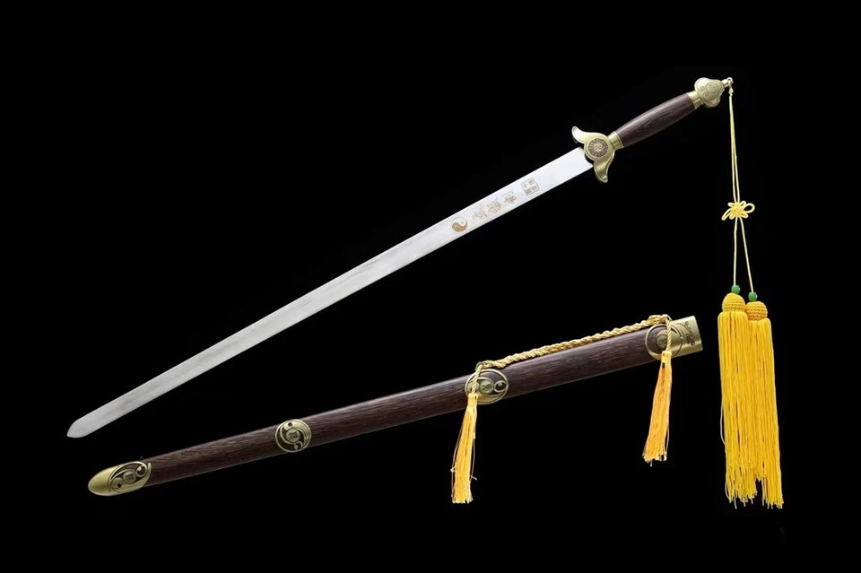 40-дюймовый китайский меч тайцзи ручной работы лезвие из нержавеющей стали кунг-фу цзянь накладной монтаж - Изображение 3 из 4