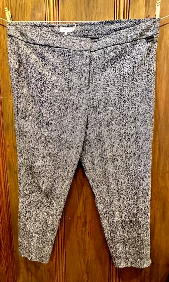 Women s Calvin Klein Classic Fit Dress Pants Black White Size 20W