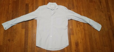 ETON Slim blue Cotton Mens Luxury Dress Shirt - 16 1/2