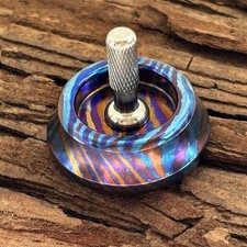 Titanium Damascus Spinning Top Desktop Gyro Gyroscope EDC Toy Fidget Spinner Toy