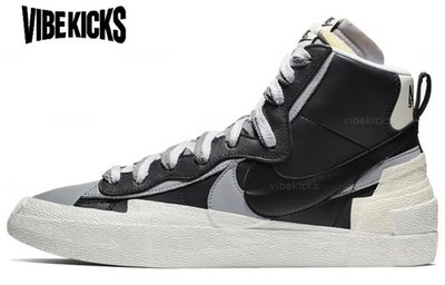 sacai x Nike Blazer Mid 'Black Grey' BV0072-002 Men New
