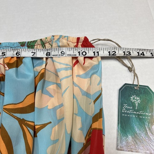 True Destination Resort Wear Jumpsuit Womens S Satin Strapless Wide Split Leg - Picture 9 of 12