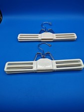 Vintage Retro TAMOR Pants Skirt Plastic Clamp Hanger Lot 2 White Hangers