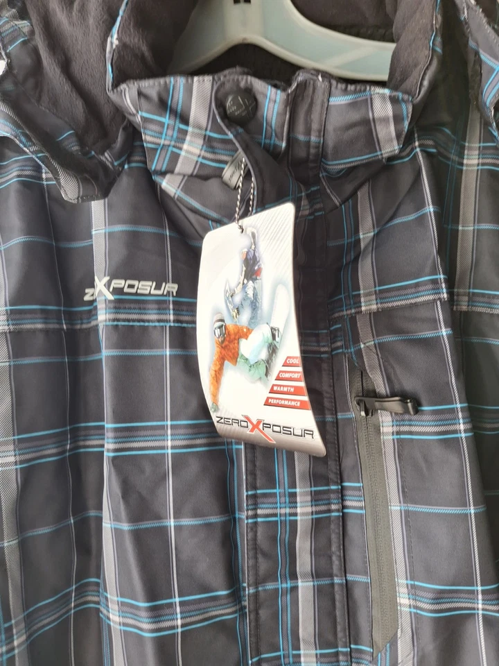 Chaqueta/abrigo de esquí ZeroXposur para hombre talla XXL desmontable capucha sin cremallera negra Beene Foto 2 de 4