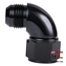90 Degree Male to Female Swivel Full Flow Fitting 12AN Black - 90 Degree