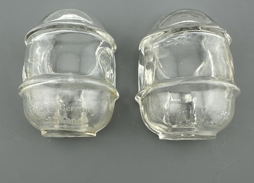 Vintage Glass Bird Cage Water/Seed Feeders Made In Germany U.S. Zone
