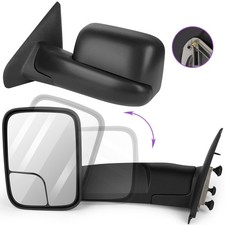Lhrh Pair Set Manual Towing Side Mirrors For 03-08 Dodge Ram 1500 2500 3500
