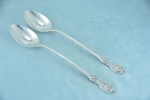 2 Reed & Barton Francis I Sterling 7" Parfait Spoon Old Mark H Monogram