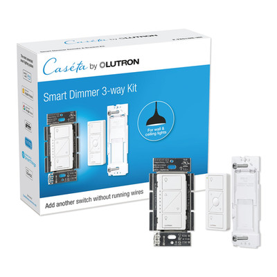 Lutron Caseta 3 Way Smart Dimmer Light Switch Kit Includes Pico Remote Bracket