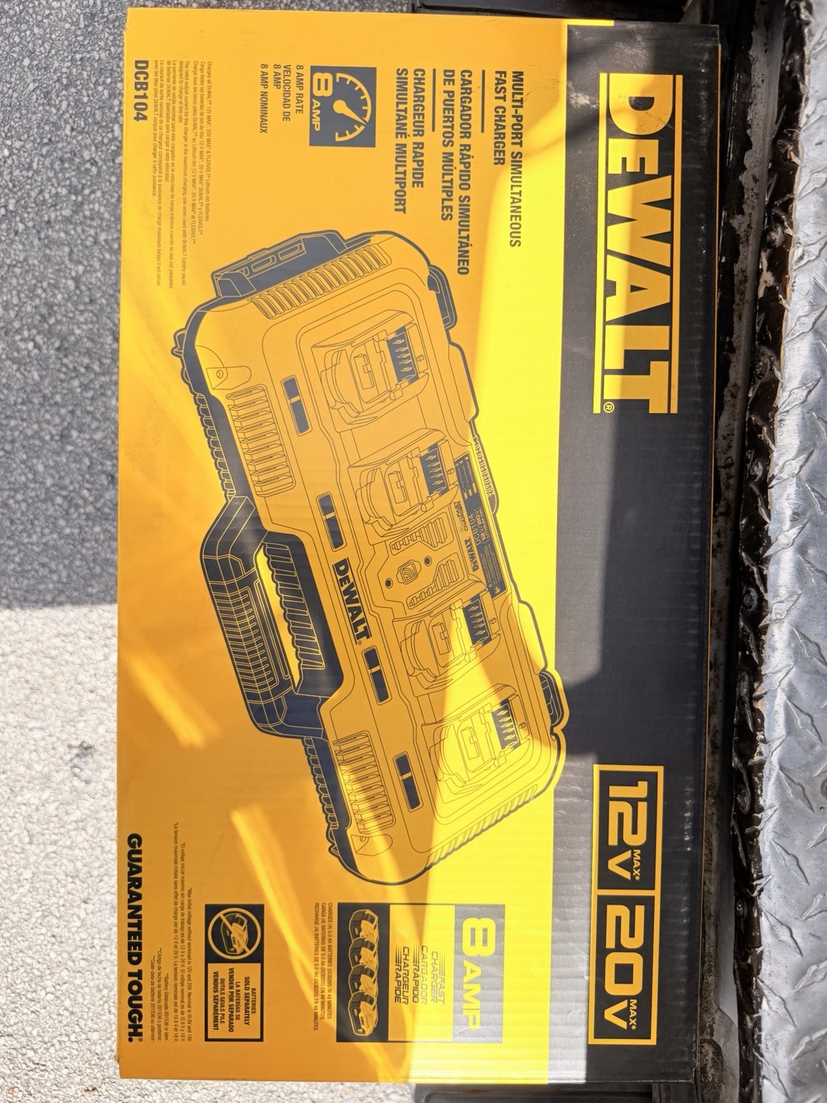 DEWALT DCB104 12V/20V MAX 4-Port Fast Battery Charger Yellow
