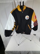 Pittsburgh Steelers Mens XL Leather Cotton Jacket Coat JH Snap Up