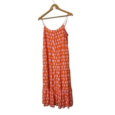 J crew Strappy tiered midi dress button front viscose women’s size 12
