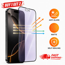 Anti Blue Light Matte Screen Protector For iPhone 17 16 15 14 13 12 Pro Max Plus