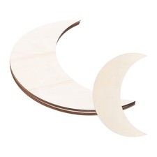 11.8"x3.7'' Wooden Moon, 5 Pack Unfinished Wood Moon Blank Wooden Cutouts