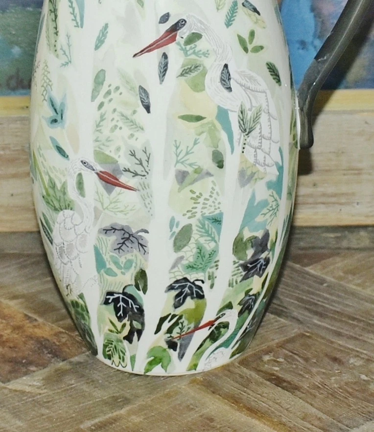 Difícil de encontrar Anthropologie Michelle Morin 11-3/4" Garden Buzz jarra de garza botánica Foto 3 de 4