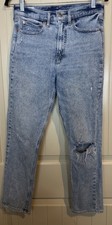 Gap High Rise Cigarette Jeans Women  s Size 28 6R distressed light wash casual