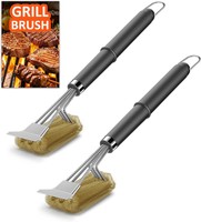 GrillbüRste Messing 2Er Set Mit Edelstahl Spatel FüR Alle Grillarten