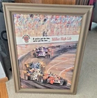 Vtg 1970s Miller High Life California 500 AJ FOYT Ron Burton Beer Sign 28"x22"