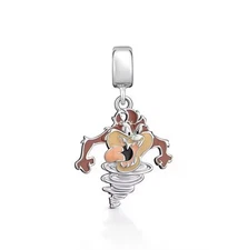 V87 S925 STERLING SILVER TAZ TASMANIAN DEVIL DANGLE CHARM