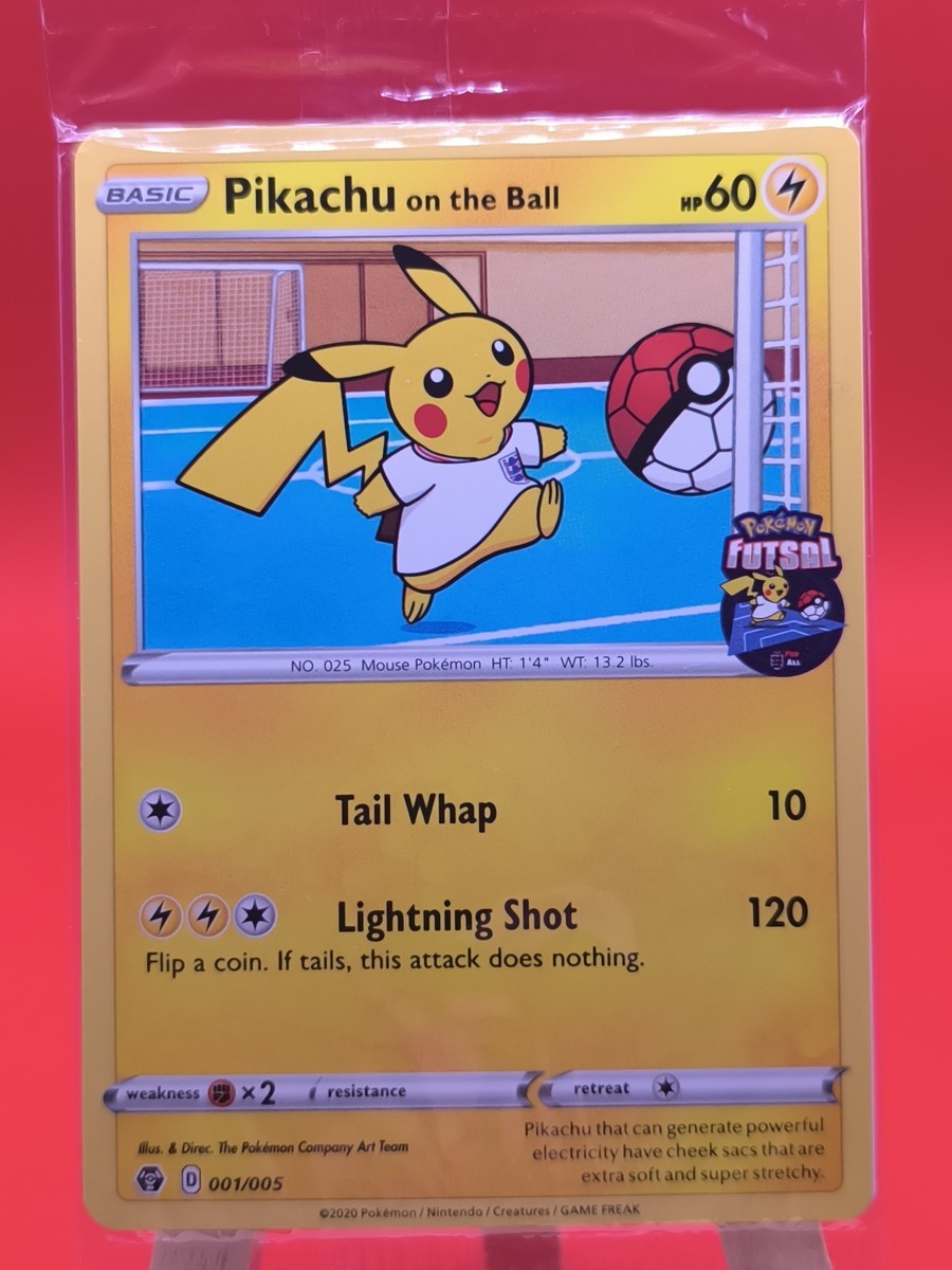 Pikachu On The Ball 001/005 Special Futsal Promo Pokemon Card New