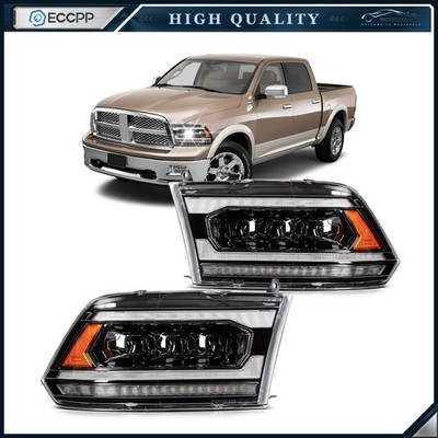 ECCPP LED Headlights Assembly For Dodge Ram 1500 2500 3500 2009-2018 Pair Black