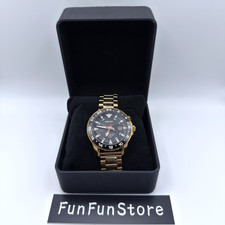 Montre à quartz pour homme SEIKO Sportura Kinetic GMT 5M85-0AA0 dorée du Japon