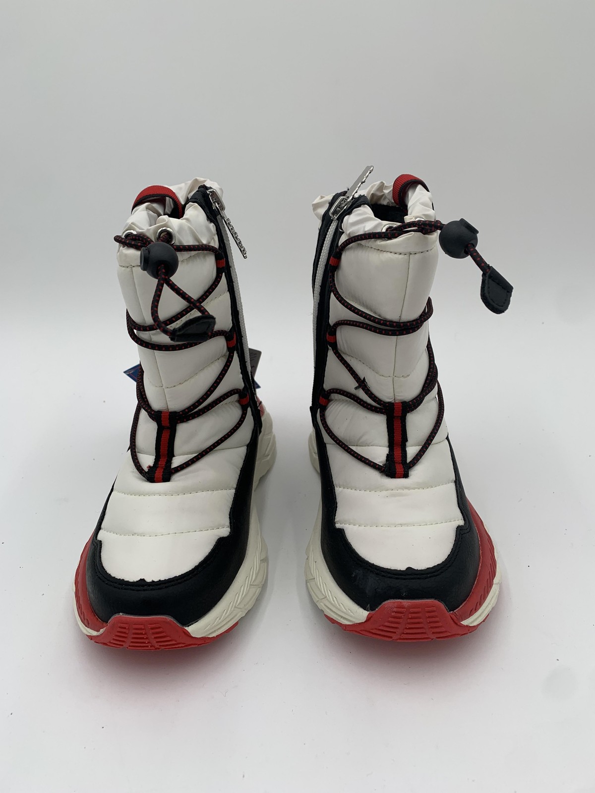 Totes Snow Boots Girls Size 2 White Black Swift White Thermolite Faux Fur Winter-image