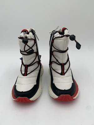 Totes Snow Boots Girls Size 2 White Black Swift White Thermolite Faux Fur Winter