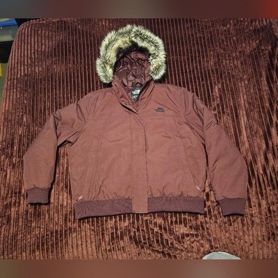 The North Face Maroon Jacket with Fur Hood
