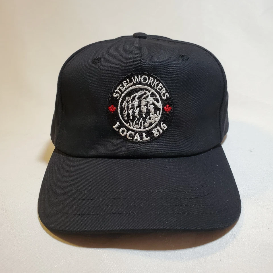 Винтажная шляпа 90-х годов местных сталелитейщиков 816 сделано в Канаде с ремешком - Изображение 3 из 4